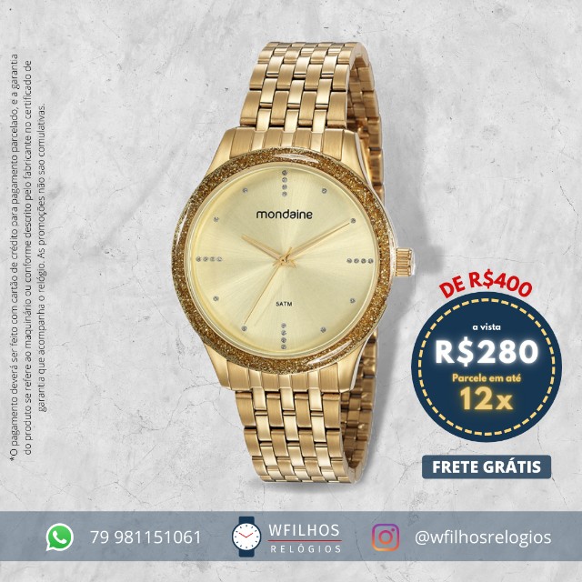 relogio mondaine com glitter