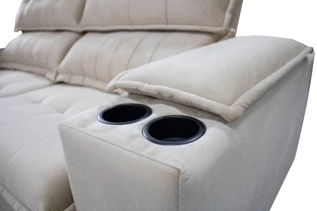 Sala sofá retrátil e reclinável de 210 cm com porta copos  - Foto 4