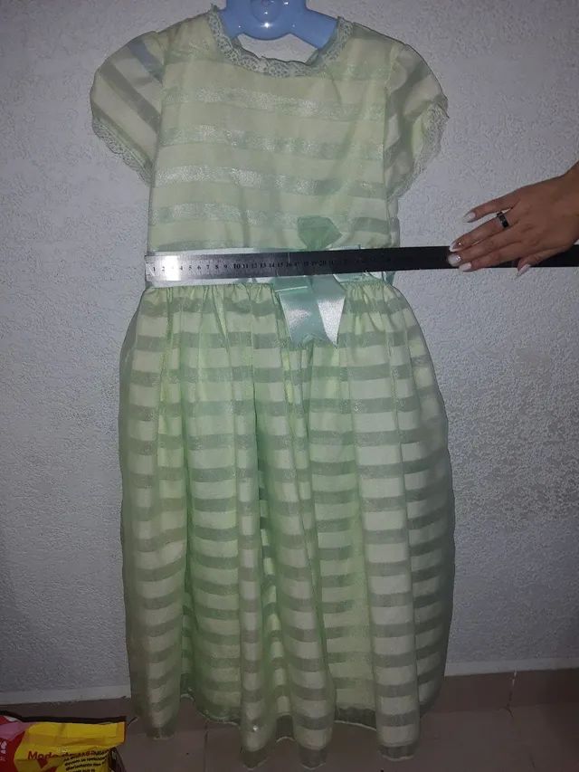 Vestido para daminha, verde água número 6  - Foto 4