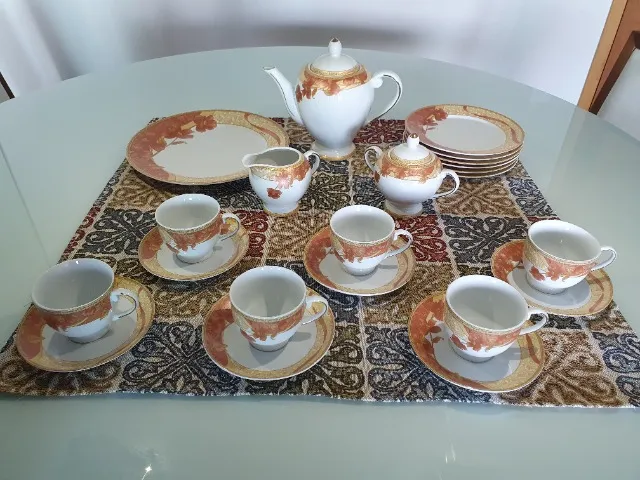 APARELHO CHA/CAFE/BOLO VINTAGE BLOOM 41 PCS PORCELANA