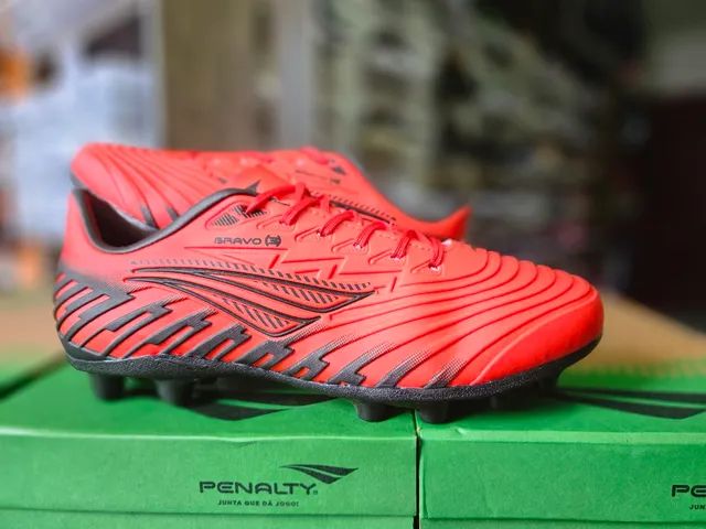 PROMOÇÃO CHUTEIRA DE CAMPO PENALTY BRAVO TODA COSTURADA ORIGINAL 