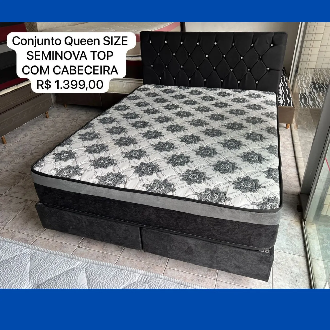 Cama Box Queen Size com Cabeceira- Entregamos