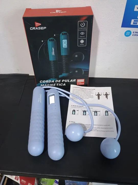 Corda de pular magnética com leitor led e contador/ MEGA OFERTA  - Foto 5