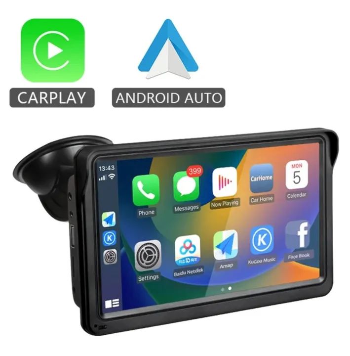 Tela Sensível Ao Toque, Android CarPlay, Auto Rádio, Portátil, Bluetooth 5.0, AUX, USB, - Foto 4