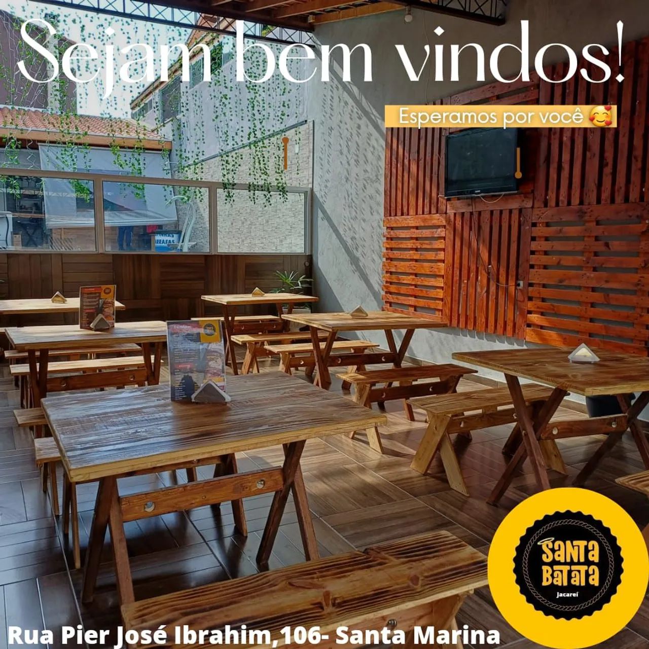 Conjunto de mesas e bancos para restaurante - Foto 3