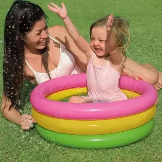 Piscina Infantil Por Do Sol Criança Inflável Acolchoado - Foto 3
