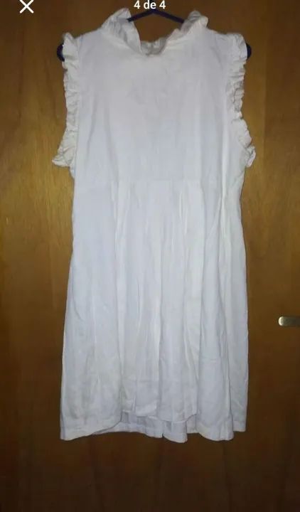 Vestido branco de algodão - Foto 4