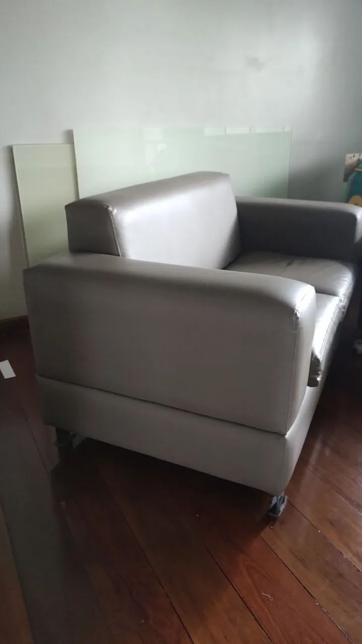 Sofá 2 Lugares Cinza Moderno - Foto 4