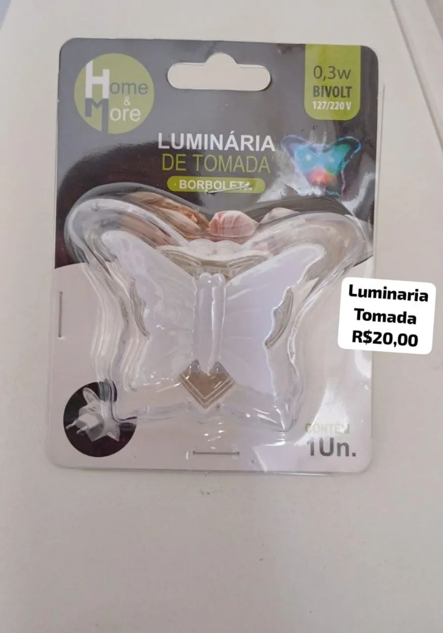 Luminária de tomada Borboleta - LED - 0,3W