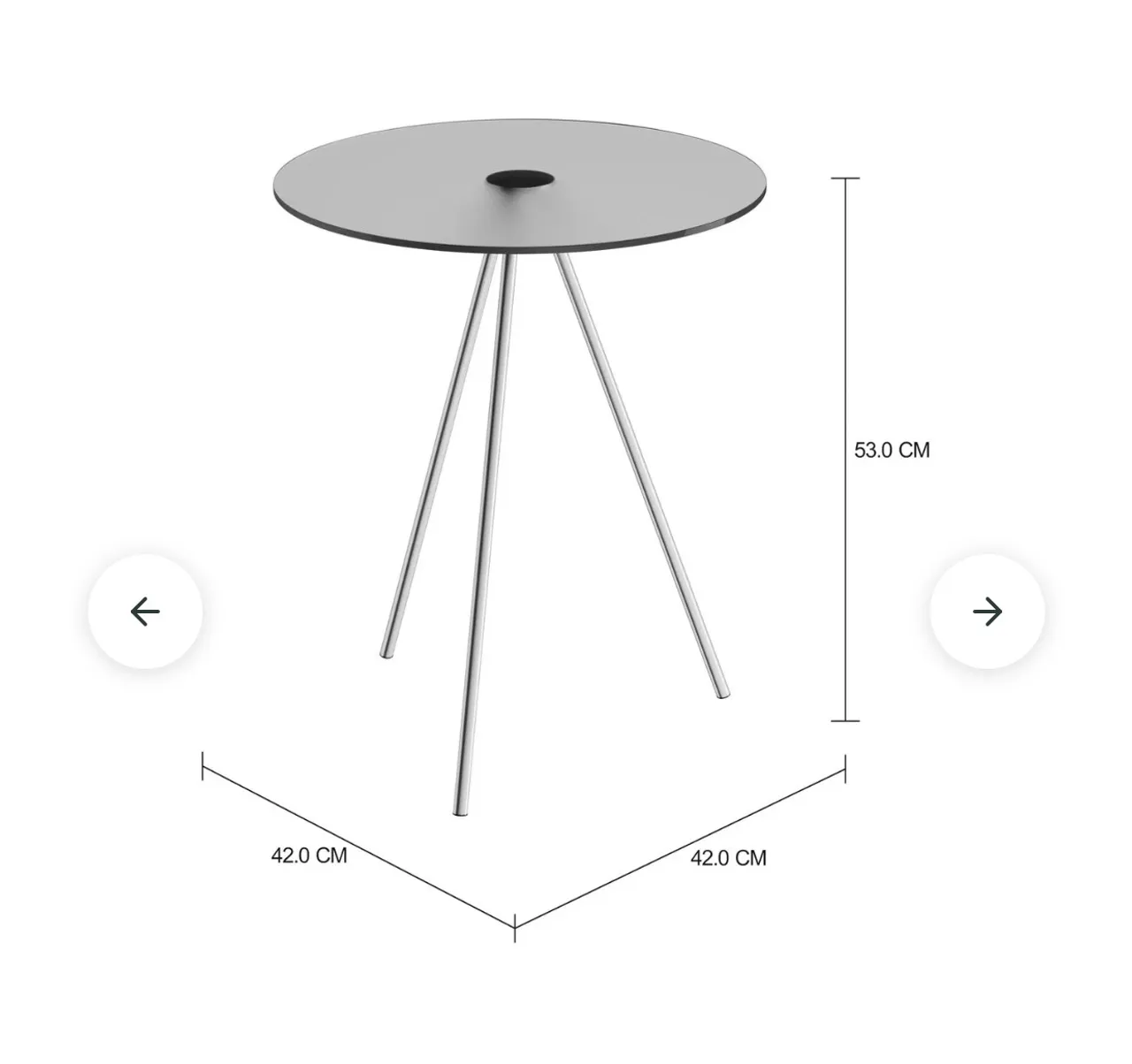 Mesa de canto de vidro