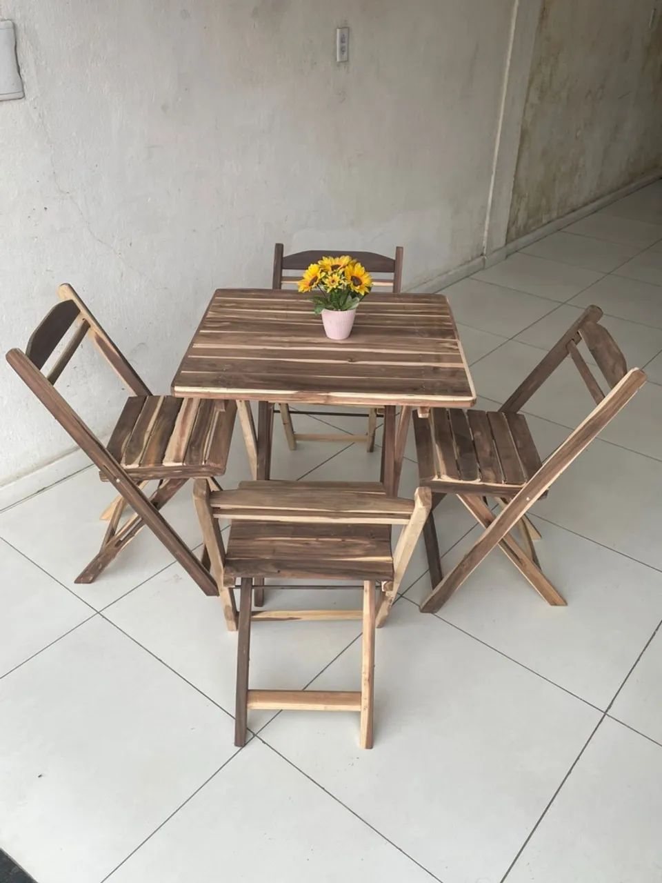 Conjunto dobrável 70x70 sem pintura 