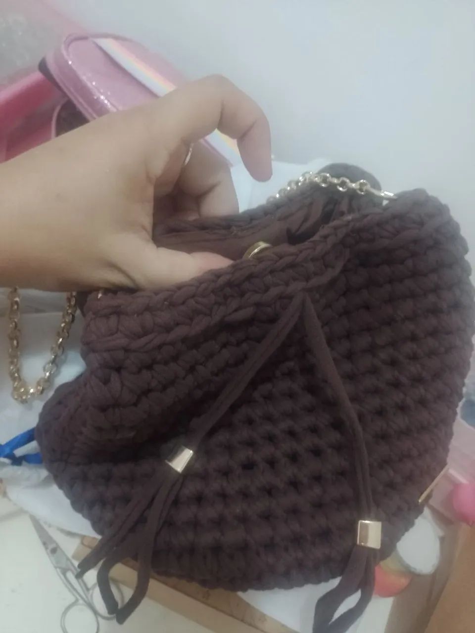 Bolsas crochê Artesanato  - Foto 3