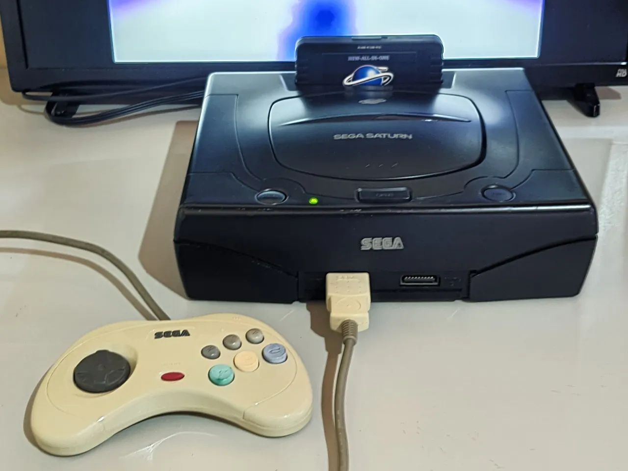 Sega Saturn Tectoy + 2 controle + Pseudo Saturn Kai (Leia a descrição) - Foto 2