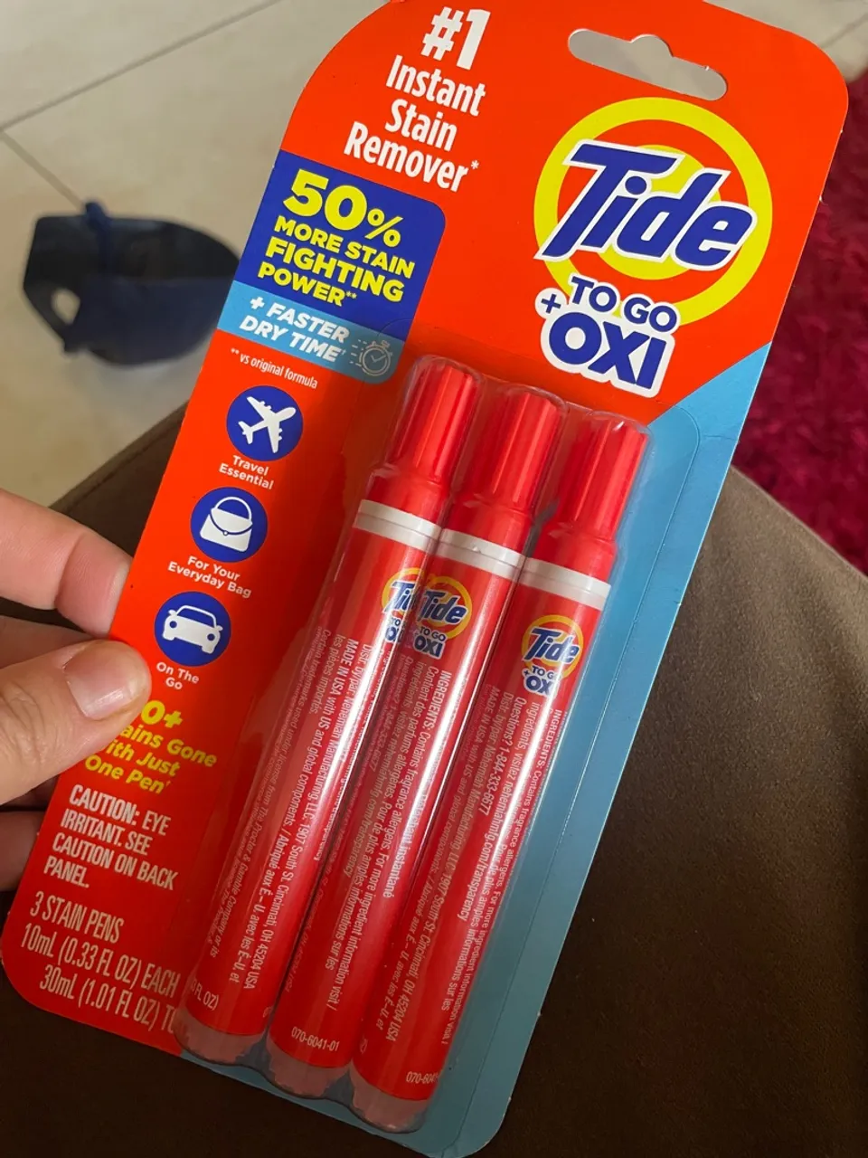 Canetas Removedoras de Manchas Tide To Go Oxi - Pacote com 3