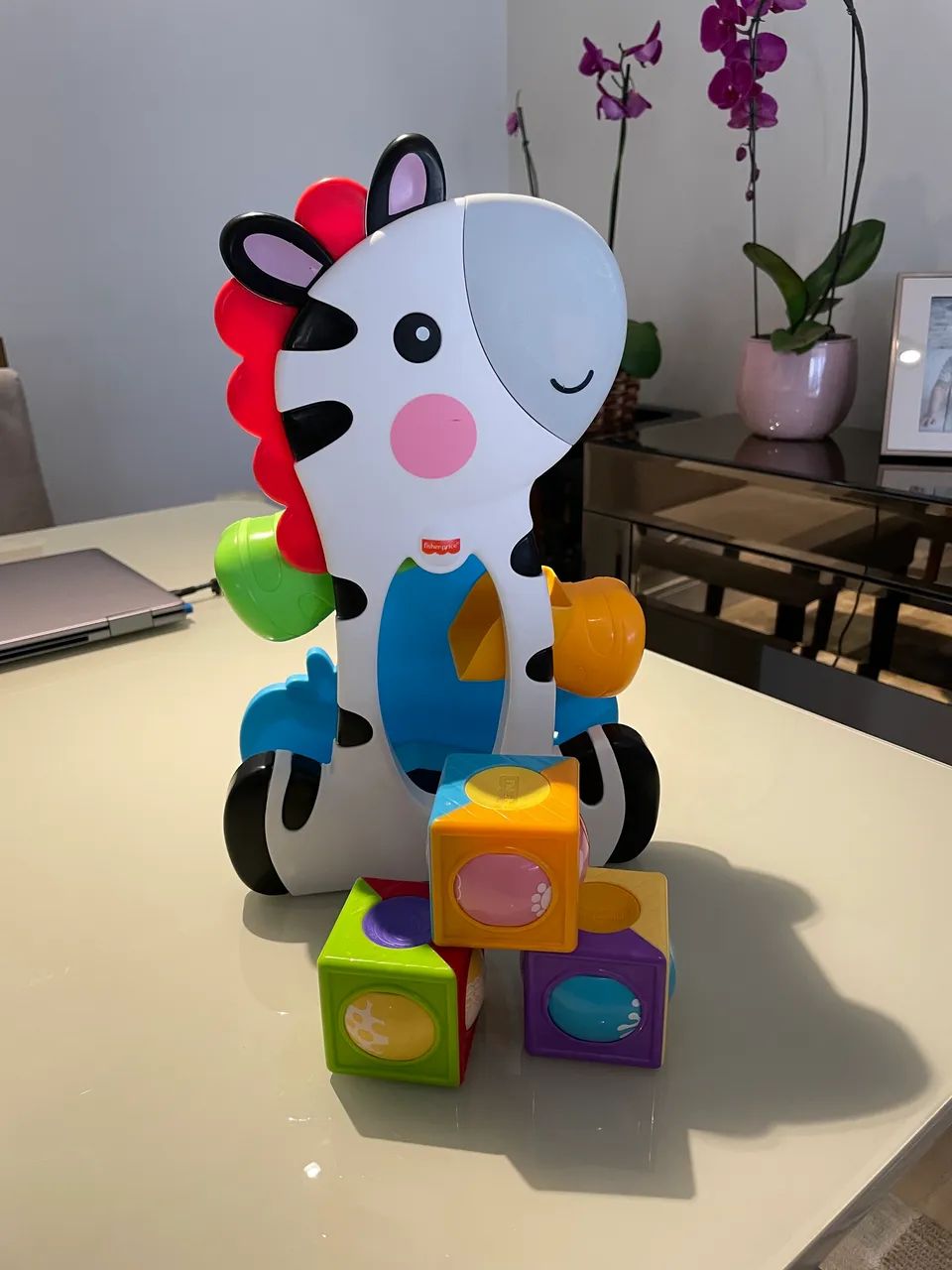 Zebra fisher price com blocos  - Foto 3