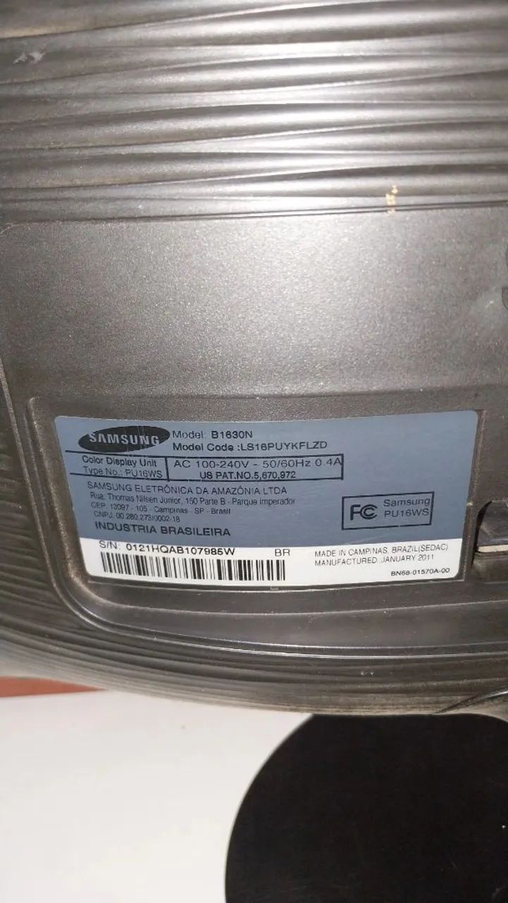 Monitor Lcd 16 Polegadas Samsung Syncmaster B1630n Preto (Usado) - Foto 3