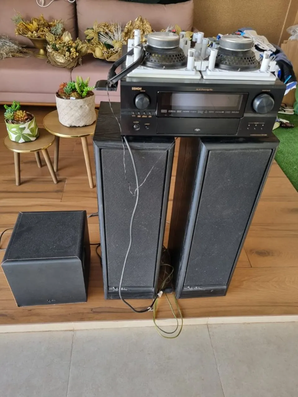 Sistema de Som Completo Denon e Caixas Acústicas