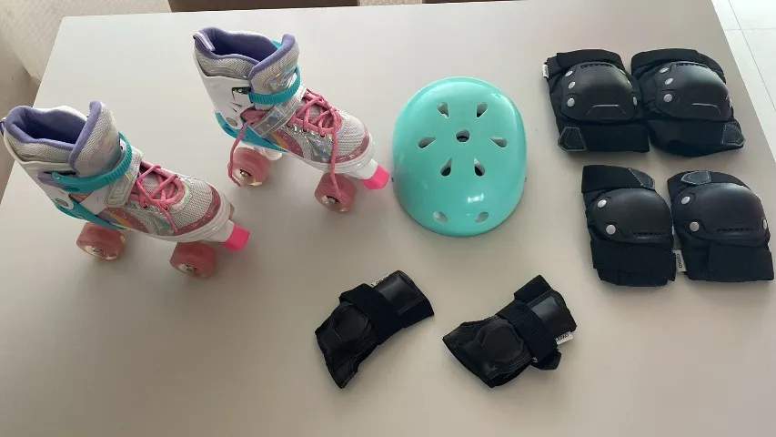 Patins e kit de proteção