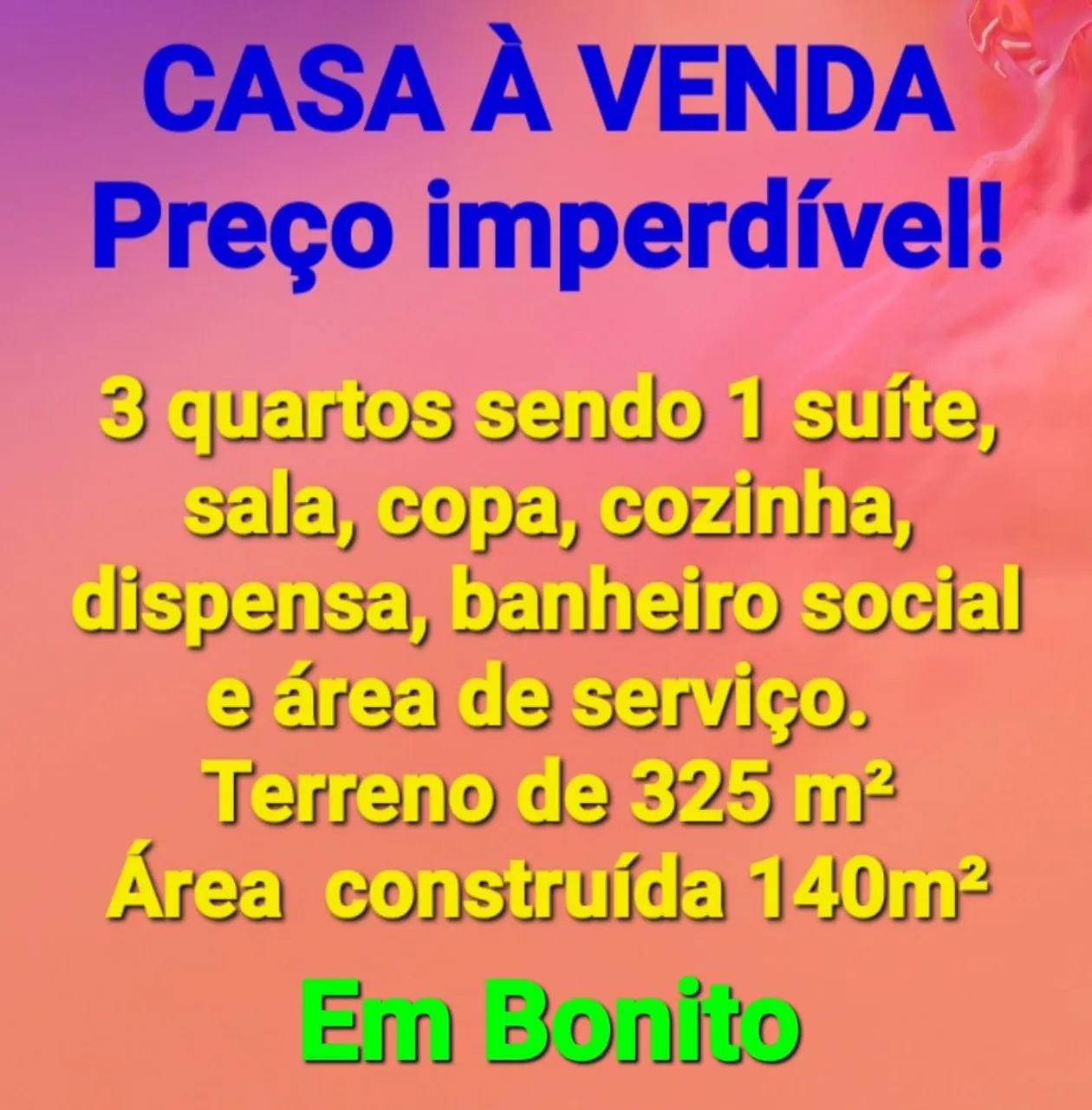 Casa a venda Bonito Ms