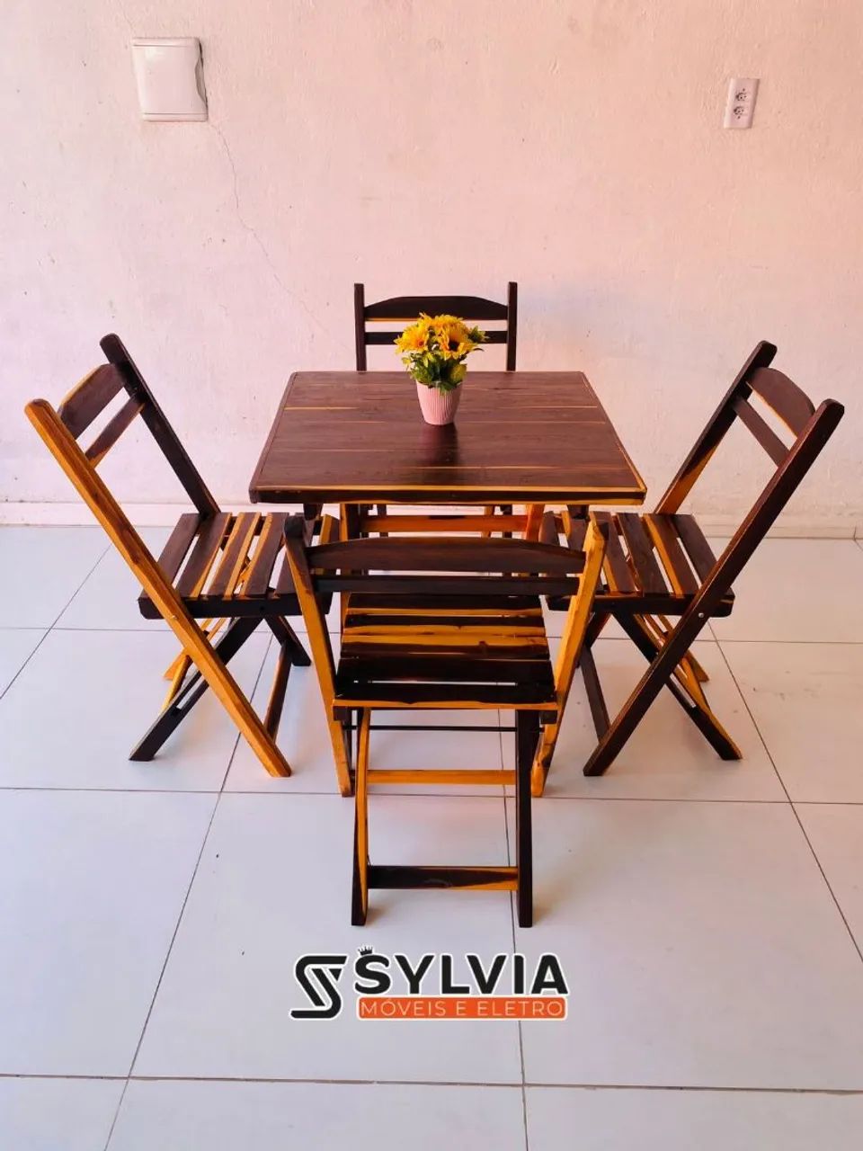 CONJUNTO DOBRÁVEL 70X70 ENVERNIZADA  - Foto 5