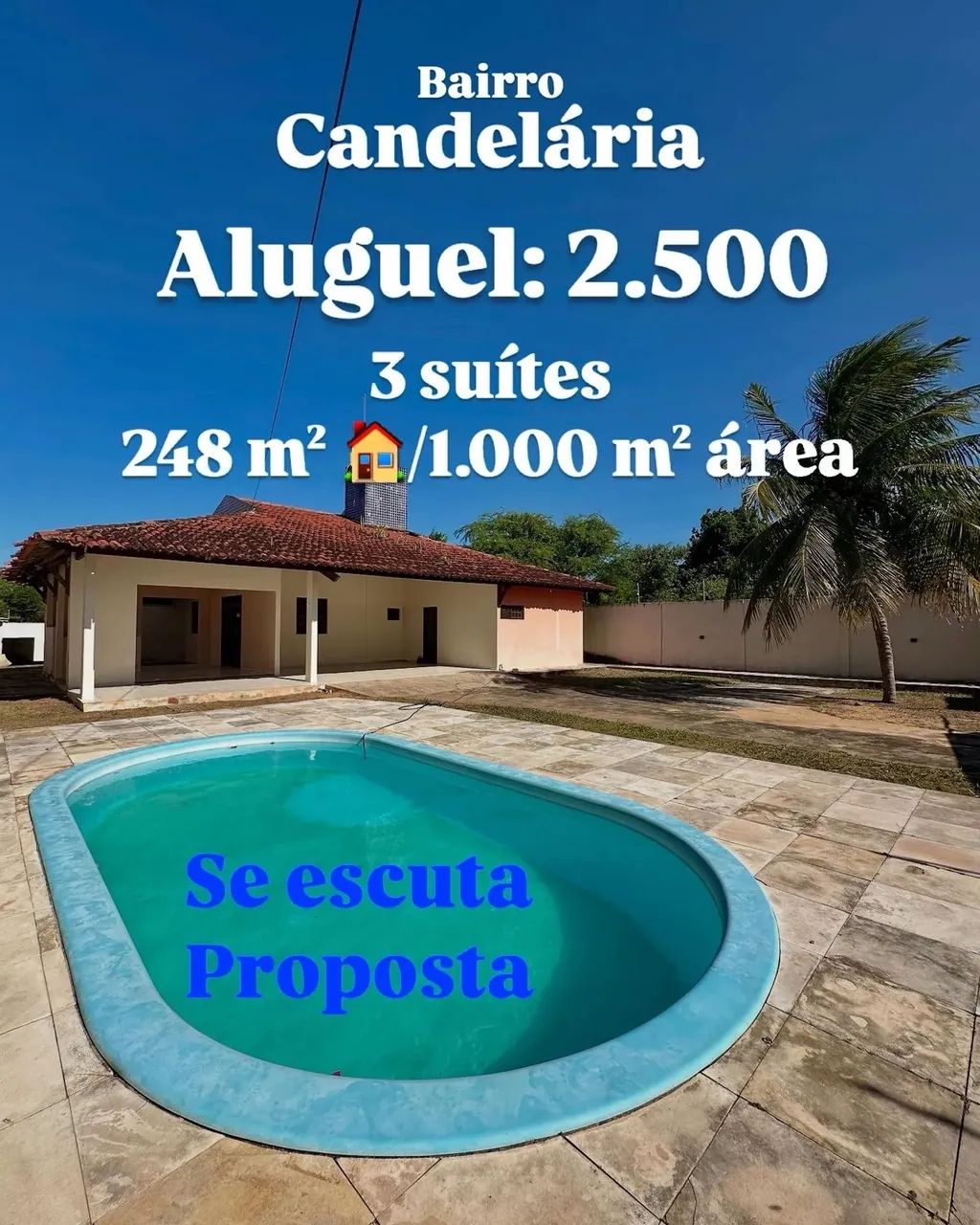 Casa para aluguel em Candelária, R$: 2.500,00