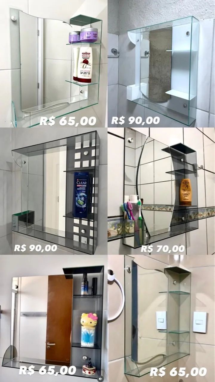 Espelho com Prateleira de Vidro para Banheiro - Foto 3