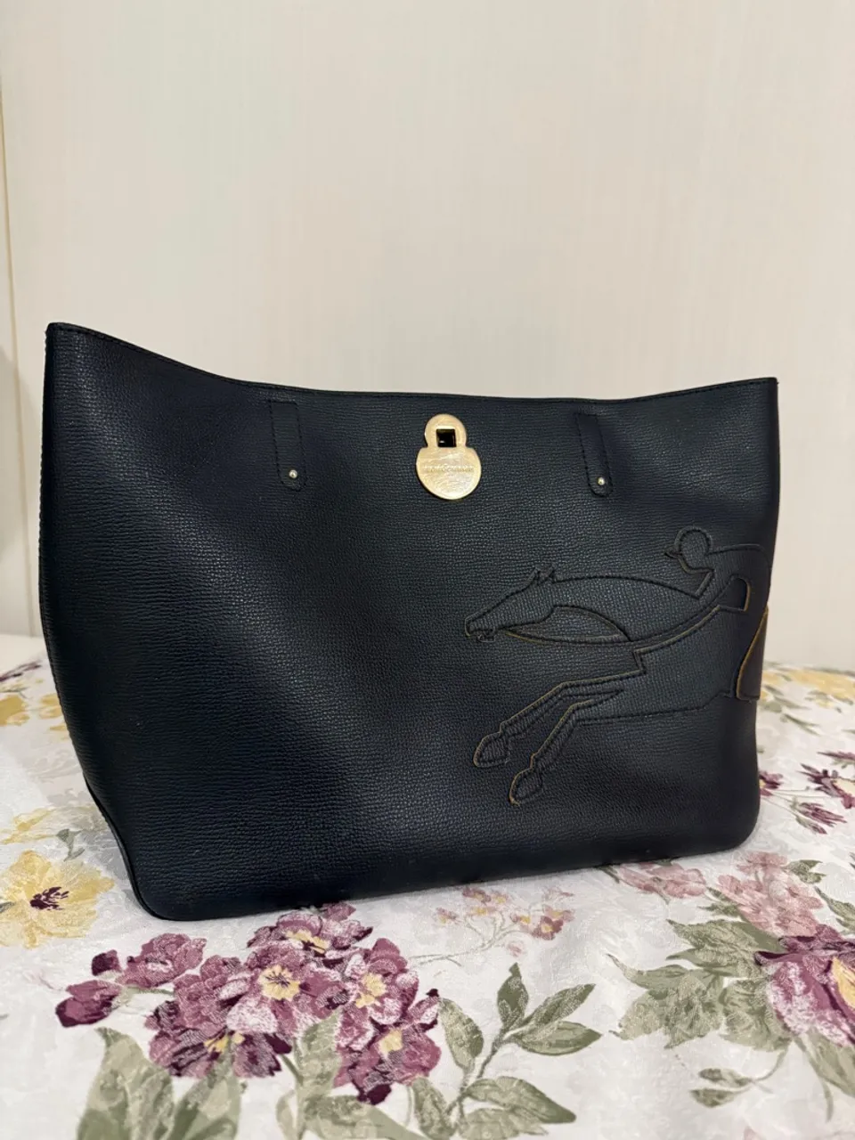 Bolsa de Ombro Longchamp Original Preta
