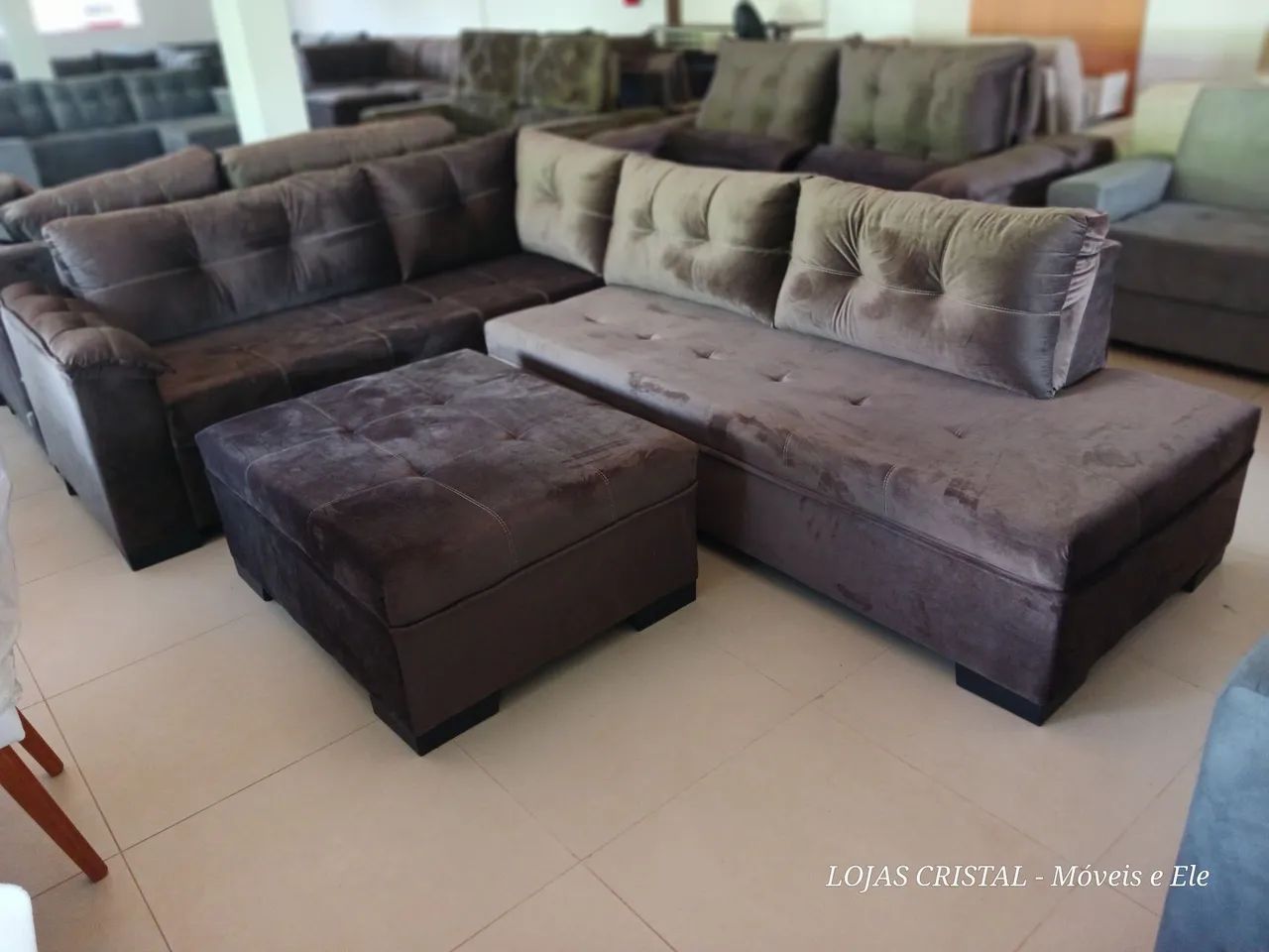 Sofá de Canto com Puff- Novo  - Foto 2