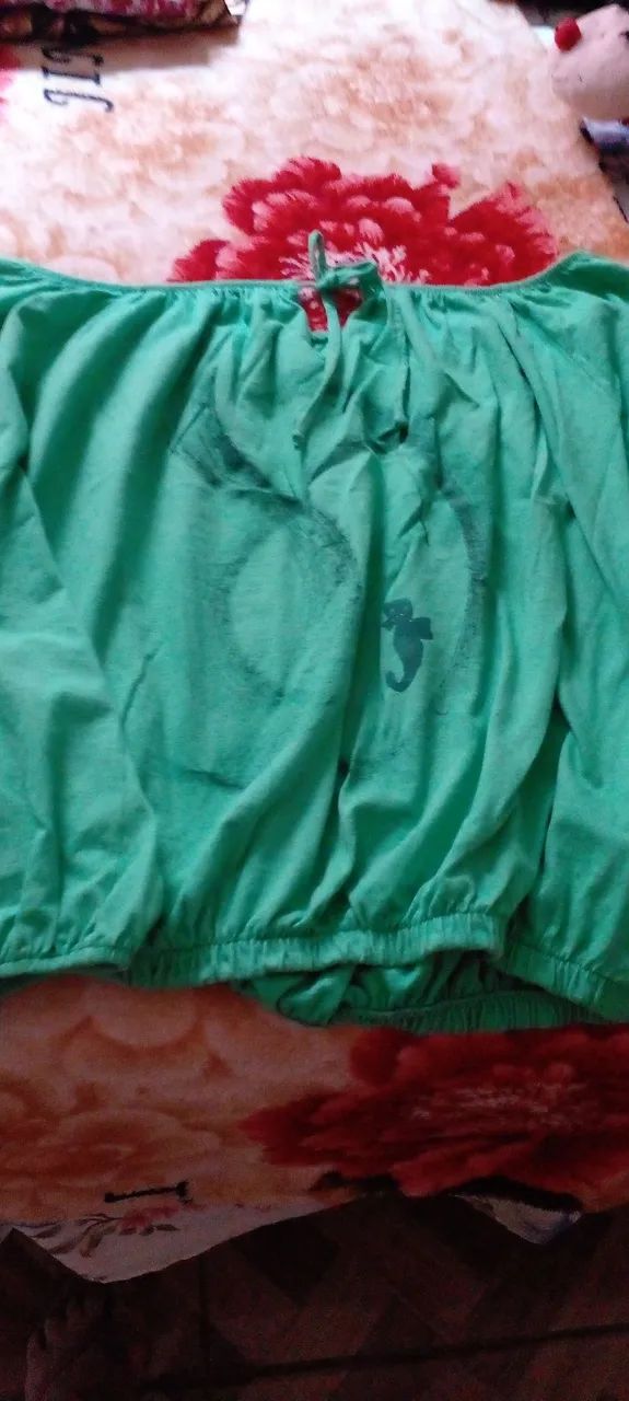 Blusa manga 3/4 verde tamanho G - Foto 3