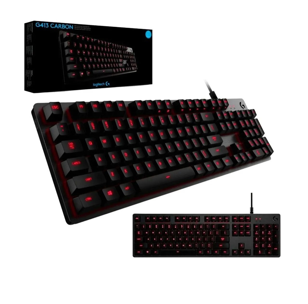 Teclado Mecânico Gamer Logitech G413 USB ABNT2 - Preto