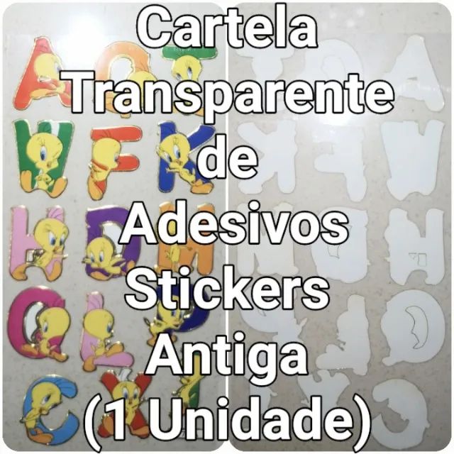 Cartela Adesiva Stickers Desenho Animado Antiga