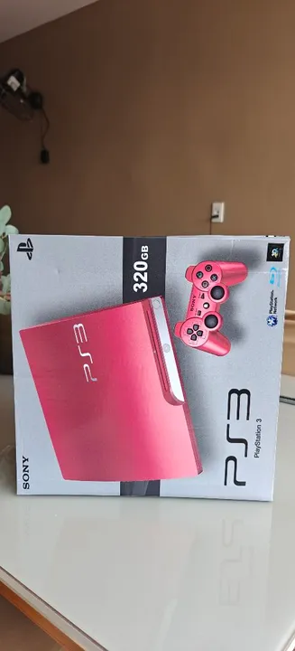 Playstation 3 Slim 1000GB Vermelho (Scarlett) DESBLOQUEADO.