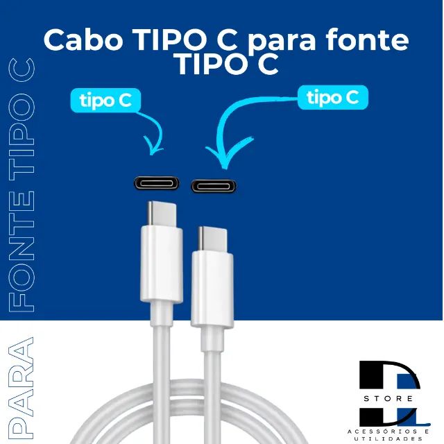 Cabo Tipo C para fonte Tipo C  de 2 metros de comprimento 60W agold - Foto 3