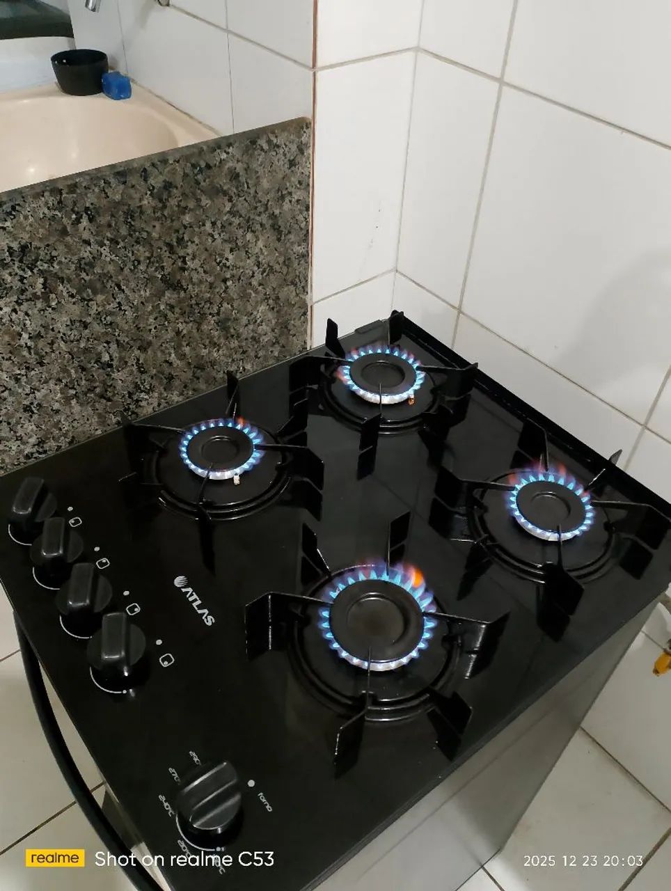 Fogão Tampo de vidro por 450. Atlas. 