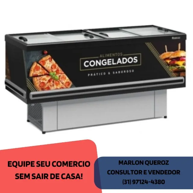 Ilha de Congelados Gelopar 2M Vidro Reto Nova