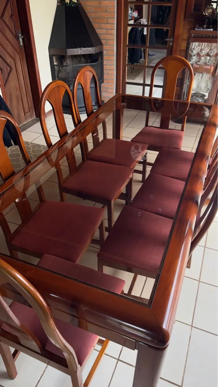 Mesa madeira maciça 8 cadeiras - Foto 3