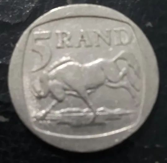 Moeda de 5 Rand Sul Africana