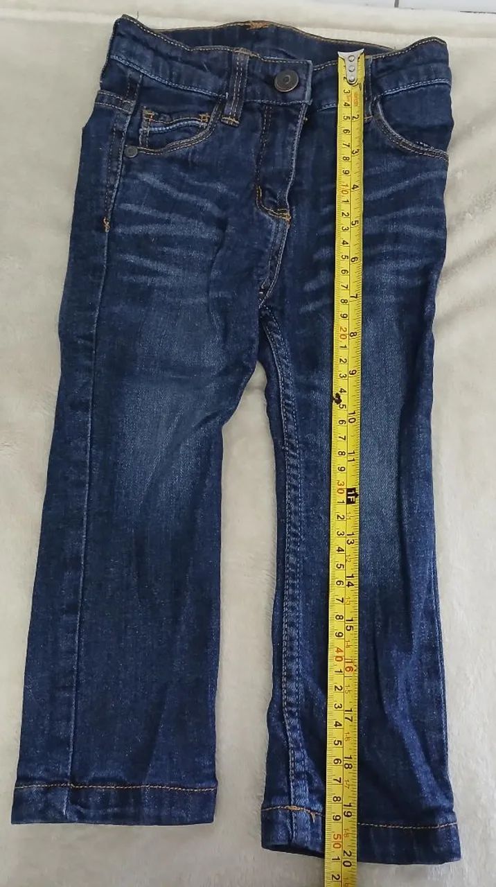 Kit 2 Calças Jeans Infantil Azul Claro e Azul Escuro 1 a 2 anos<br> - Foto 3