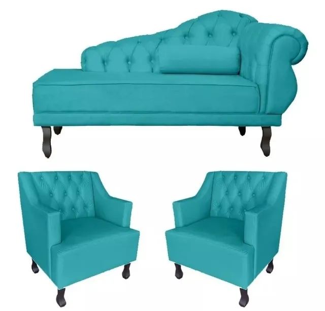 conjunto Diva + 2 poltronas e 2 pufs 