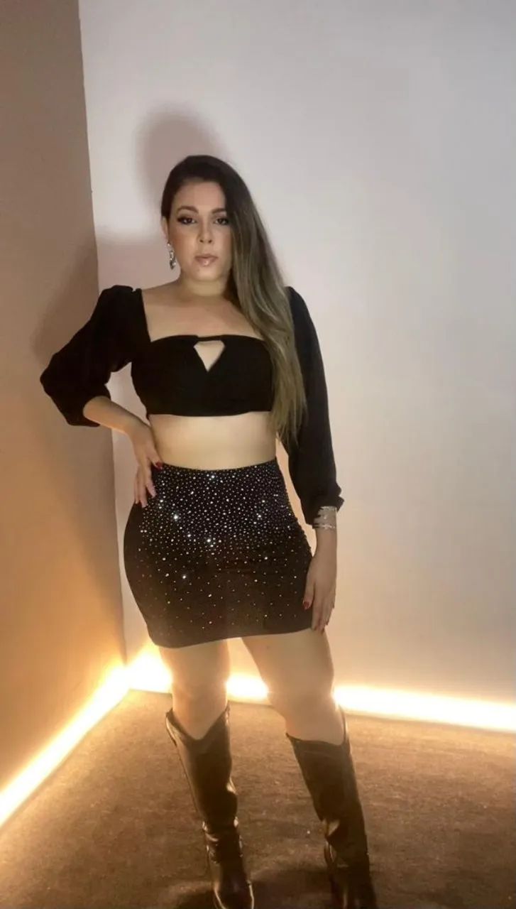 Saia preta com strass - Foto 2