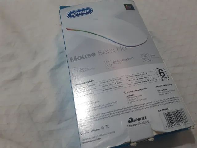 Mouse sem fio recarregável 1600dpi iluminação RGB não precisa de pilha - Foto 4