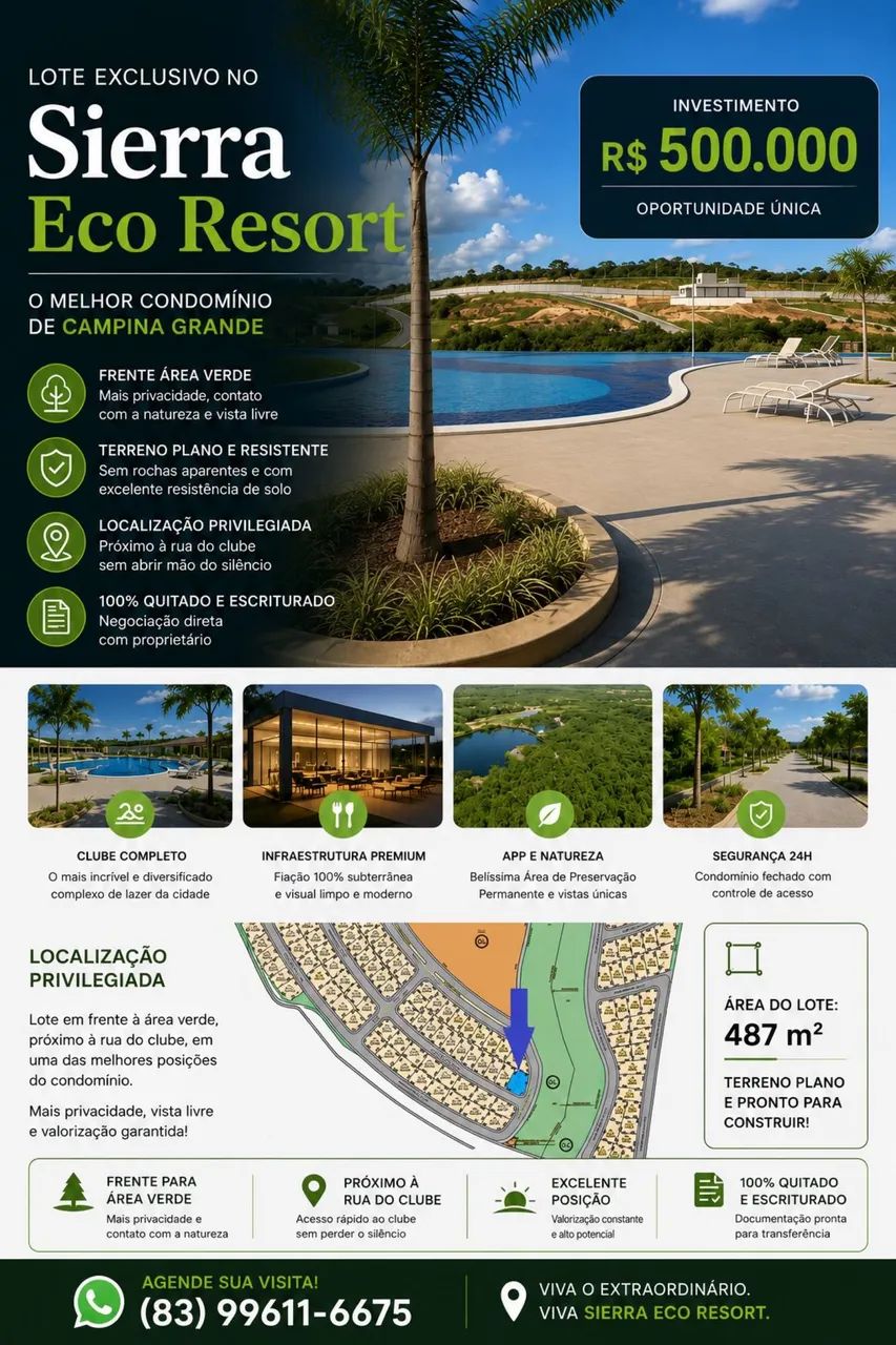 LOTE PRIVILEGIADO NO SIERRA ECO RESORT