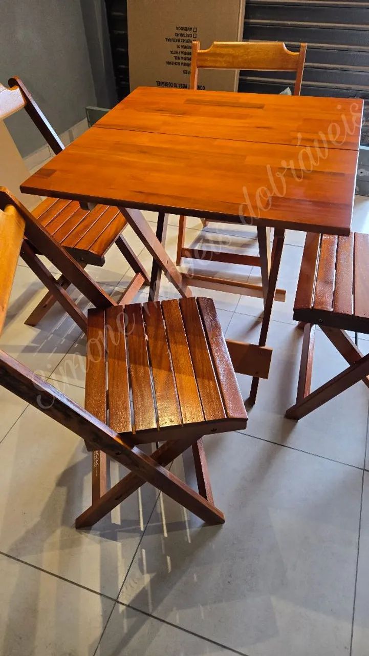 Mesa bar e restaurante dobraveis 70x70  - Foto 4