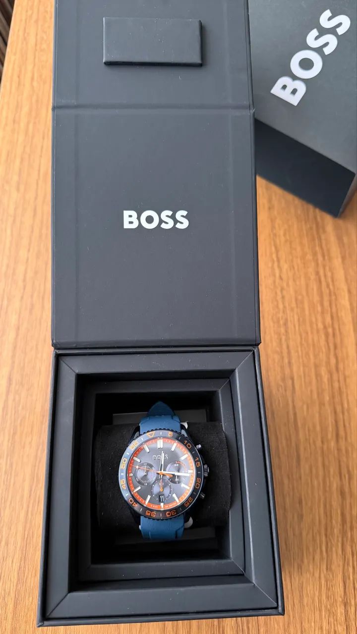 RELÓGIO BOSS MASCULINO BORRACHA AZUL - Foto 5