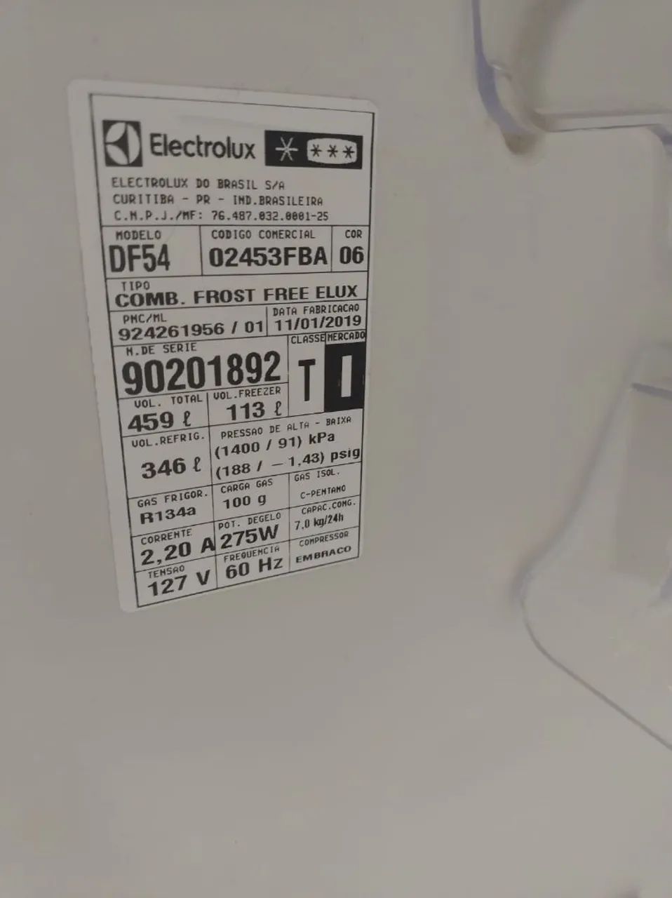 Geladeira Eletrolux 