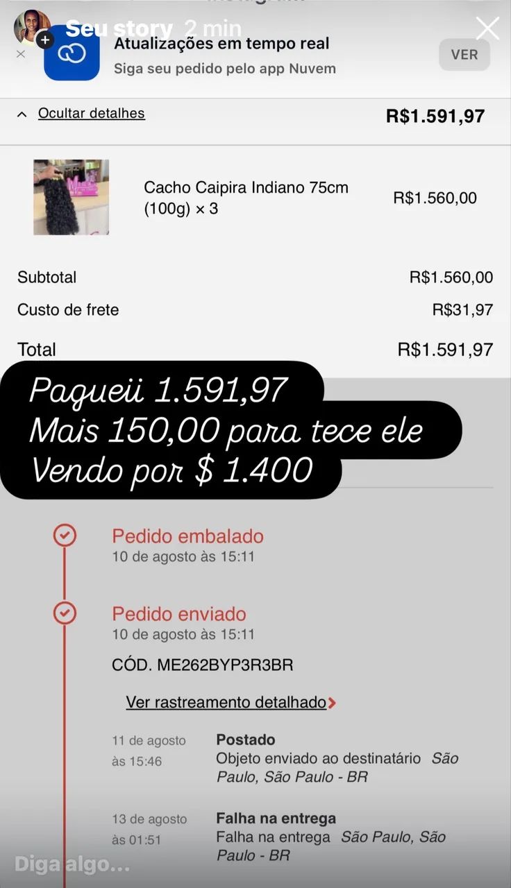 Cabelo Humano cacheado 75 cm  - Foto 4