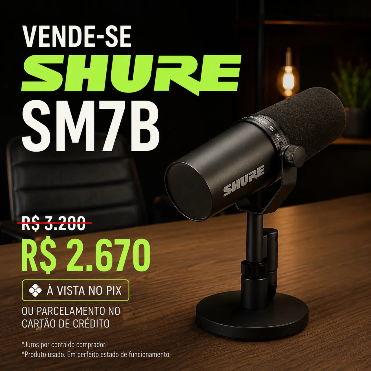 SHURE SM7B 訳あり RCK AUDIO - Instrumentos Musicais e Áudio Profissional - MIcrofone