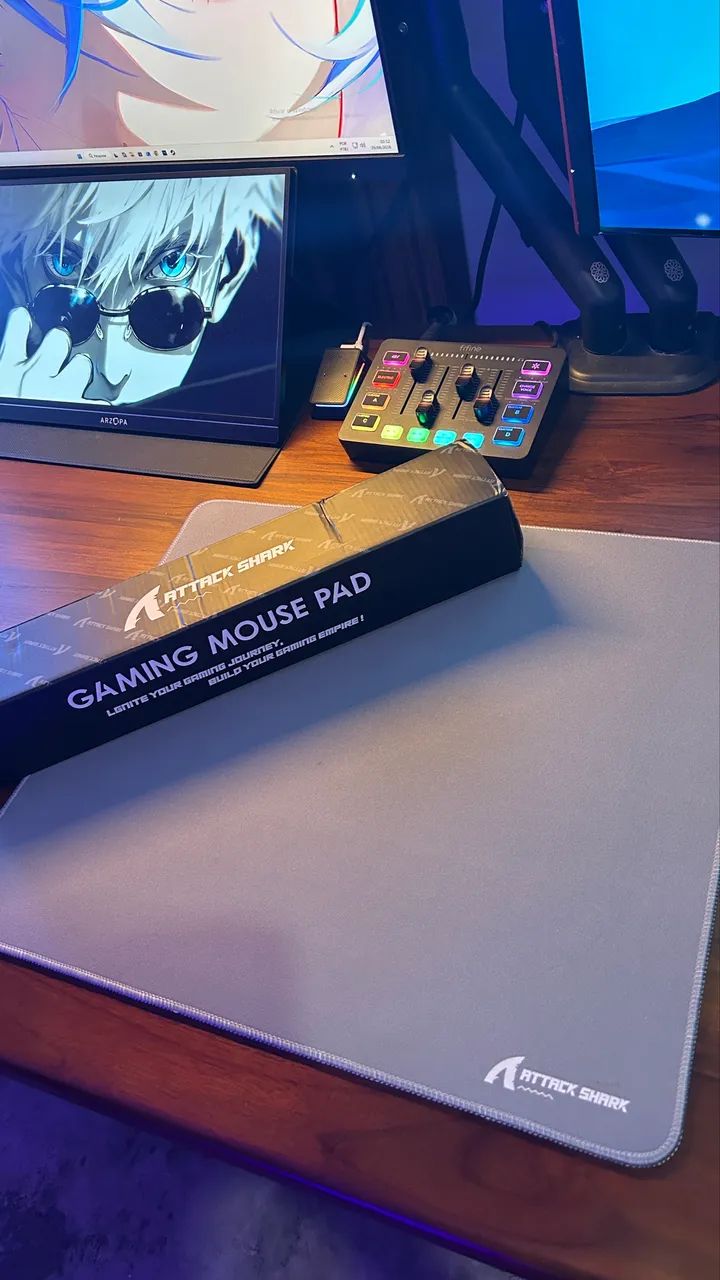 Mouse Pad Attack Shark Control Cinza