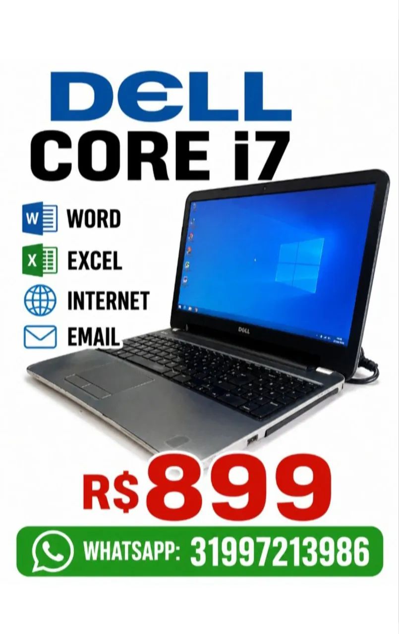 NOTEBOOK DELL CORE I7 R$899- PROMOÇÃO 14/09 - Foto 5