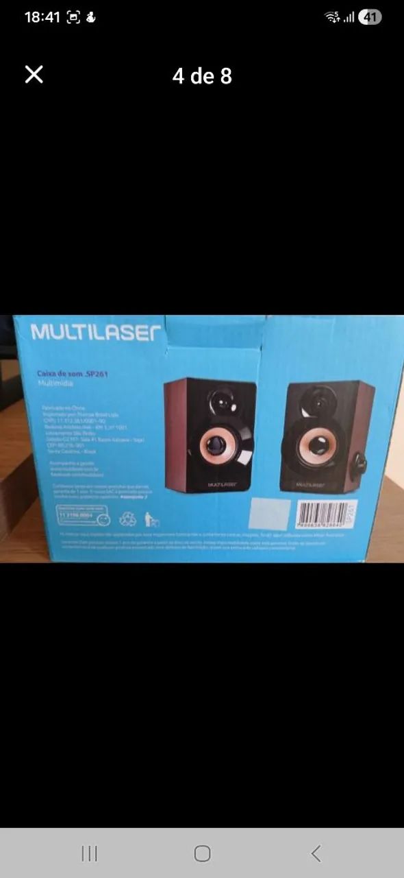 Caixa de som Pc Multilaser em madeira - Foto 5